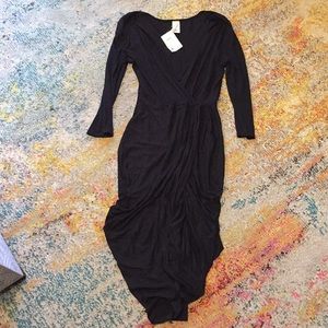 NWT KTOO USA brand black dress mid length sleeves